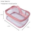 Premium Clear Makeup Bag, Transparent Cosmetic Pouch for Travel or Everyday Use, Waterproof Beach Bag for Sunscreen Skincare (Pink). 
