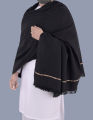 Kashmiri Dhussa & Pashmina Wool Shawl For Men (White-Black-Brown). 