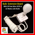 LED Bulb Extension Board, Extension Wire For LED Bulbs, 20 Feet Wire 23/76 with 13W LED Bulb, B22 Pin Type Holder Best Quality. 