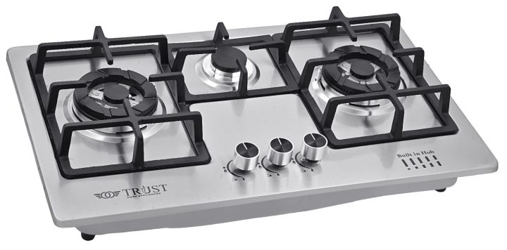 Trust Gas Automatic Hob - 3 Burner Model TH-202-S Steel Top