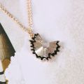 Diy New Creative Pencil Fragment Pendant Lady Necklace Black Red Pencil Shavings Alloy Pendant Girl Jewelry. 