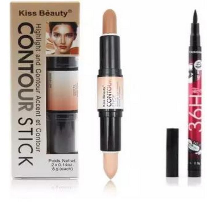 Pack%20of%202%20-%20Highlighter%20And%20Concealer%20Contour%20Stick%20with%20Water%20Proof%20Eyeliner%20-%20Image%202