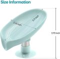 Soap Holder Leaf Shape self draining soap Holder with Suction Cup Creative soap Box Perforation-Free for Shower, Bathroom, Kitchen, Bath Tub. 