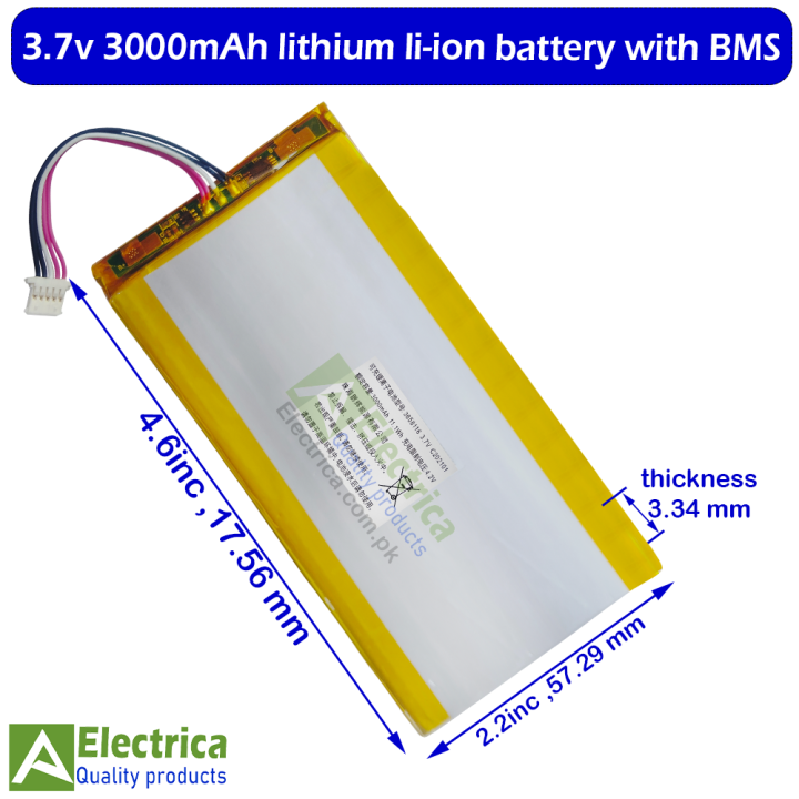 1/3 pcs 3.7V 3000mAh 17*57*3 mm Lithium Ion Battery for Power Bank DIY ,Toys or Arduino Projects by Electrica