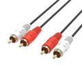 RCA Male to 2 RCA Male connector Cable Dual Stereo Audio Wire Extension Cable AV for DVD TV CD Sound Amplifier. 
