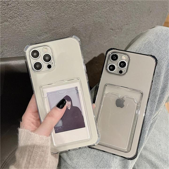 Transparent wallet card holder slot pocket iphone case back cover mobile cover for Phone 11 Silicone Case / iPhone 11 Pro silicone Case / iPhone 11 Pro Max silicone case/ iPhone 12 Pro Max silicone Case / iPhone 13 Pro Max silicone case / iPhone 14 Pro