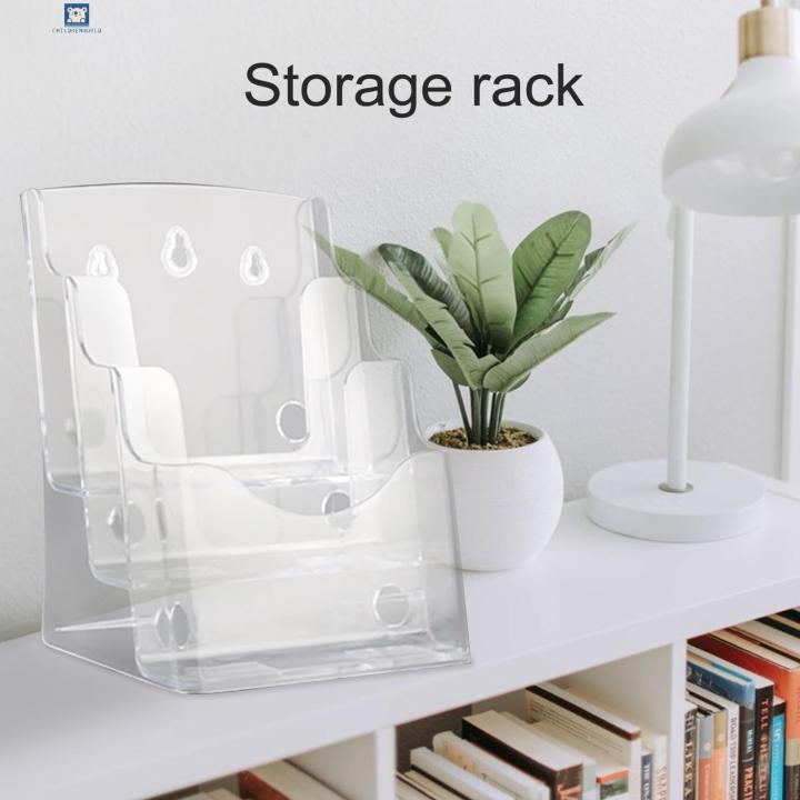 Childrenworld Brochure Display Stand Clear Acrylic 3-tier Brochure Holder Stand Wall Mount Countertop Display Rack for Flyers Magazines Booklets Southeast Asian Buyers' Choice
