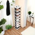 COMFORT ZOON Random color Plastic Shoe Rack 2,3,4,5,6 Tier Space-Saving Foldable Storage Organizer, Double Row Design for RVs, Bathrooms & Dorms -Durable & Lightweight, Floor Stading Shelf, Shoe Storage Organizer Standing Shel, Standing Shelf BEST QUALITY. 