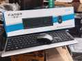 wireless keyboard and mouse Famor CS 100 wireless 2.4GHz keyboard & mouse metallic grey keyboard soft buttons with 5D 1600 DPI high grade mouse. 