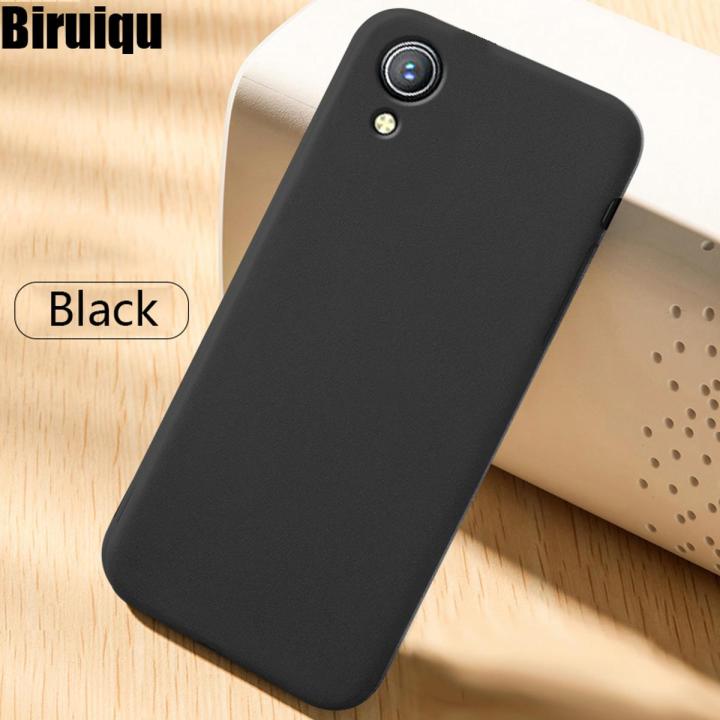 Biruiqu For VIVO Y1s Shockproof Anti Slip Soft TPU Sandstone Matte Back Case Cover
