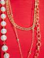Elegant Multi Layered Chains Designer Chokar Necklace with Pendants. 