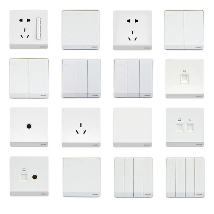 Philips%2086%20National%20Standard%20Wall%20Switch%20and%20Socket%20Precision%20Steel%20Frame%20Concealed%205-hole%20White%20One%20Open%20Dual%20Control%20Panel%20-%20Image%202