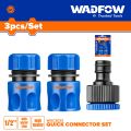 Hose Connector Sets - select 3pcs Set / 2pcs / 1pc Connector / 1 pc Tap Connector / 3pcs Set contains 2 Quick Connectors 1/2 inch - 1 Threaded Tap Connector with Reducer - use for Pressure Washers, Gardening - Wadfow. 