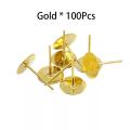 100pcs/lot Stud Earring Blank Base Fit 6×12mm Settings Gold Ear Post For Jewelry Making DIY Supplies. 