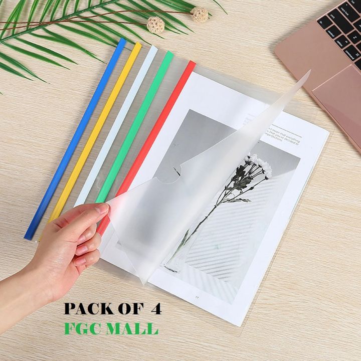 Assignment file ,  stick file (pack of 4)  STICK BAR FILE, For Assignment and Office Folder, A4 Size, PVC Plastic.