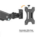 MXG BMA-12U Single Monitor Premium Aluminum Spring-Assisted With 3.0 USB Cable Monitor Arm Matte Black. 