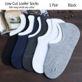 1 Pair of Loafer Socks for Men and Women No Show Sockes Cotton Loafer Low Cut Socks Ankle Socks in Plain Random Colors (Black Blue White Grey). 