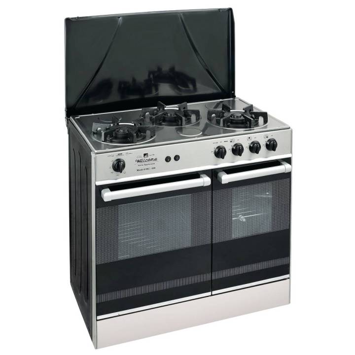 Welcome 3 Burner 34" Gas Cooking Range WC-666 - Black and Silver