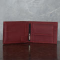 Jahasma Men's Baseline Leather Canvas Wallet with Attached Flip Pocket. 