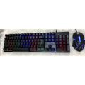 Koyo keyboard KY-888 Rainbow RGB Backlitght Gaming Keyboard and Mouse Combo 104 Keys. 
