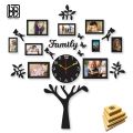 BB Bargain Bazzar Wall Clock 3D Wooden Watch DIY Design Back Light Variation Decoration HOME With Birds Numeral Quartz For Home Decor Living Room And Offices And For Gifts. 