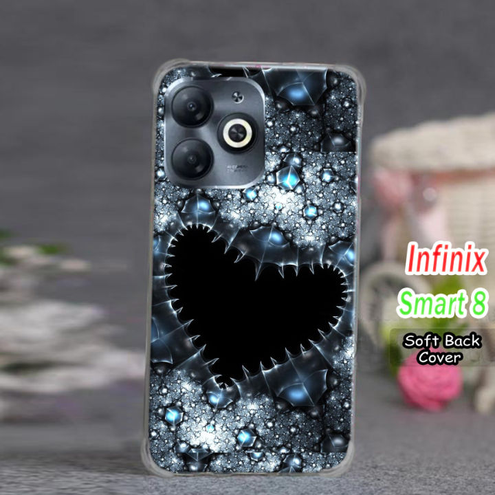 Infinix Smart 8 Pouch Cover  - Heart Soft Back Cover Case For Infinix Smart 8