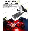 Good New Accessories 4pcs Bike Interior Lights USB RGB 12 LED Strip Light Bike Auto Atmosphere Music Remote Control Flexible Neon Lamp 12V. 