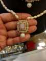 Choker White pearls Set with Earnings -Collar Set sone jesa. 