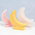 3D Moon Candle Mold Eid Mubarak Non-Stick Silicone Moon Gypsum Mould Resin Crescent Mold for Holiday Decor Event Cultural. 