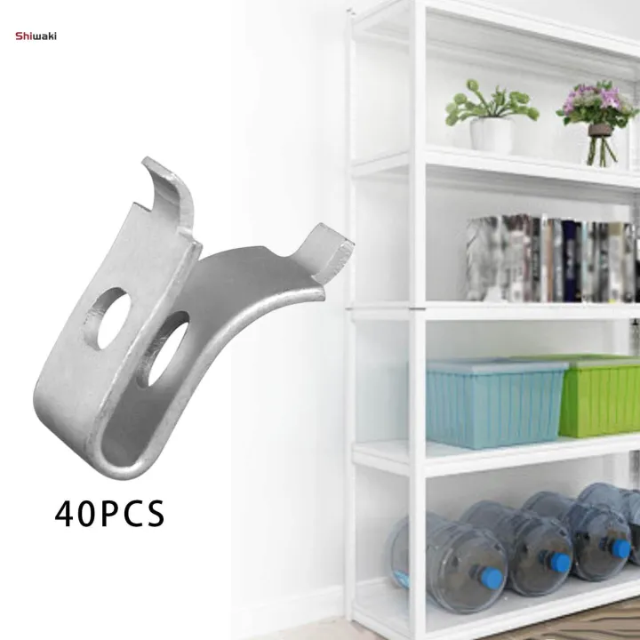 Library Shelf Clips 40Pcs Cabinet Shelf Clips Aluminum Bookcase Home Locking Bracket Shelf ...