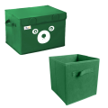 Pack of 2 - Foldable Kids Toy Storage Basket Bin Set 1 Pc Panda Cartoon Basket and 1 Pc Cube basket. 