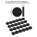 24pcs 12mm dia Black Round Circle Magnets Perfect as Whiteboards, Lockers, Fridge Magnets & for educational purpose. 