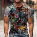 Vintage Tops Summer Men T-Shirt Tee Tribal Print O Neck Holiday Harajuku Shirt Short Sleeve Casual Male Funny Clothing Camiseta. 
