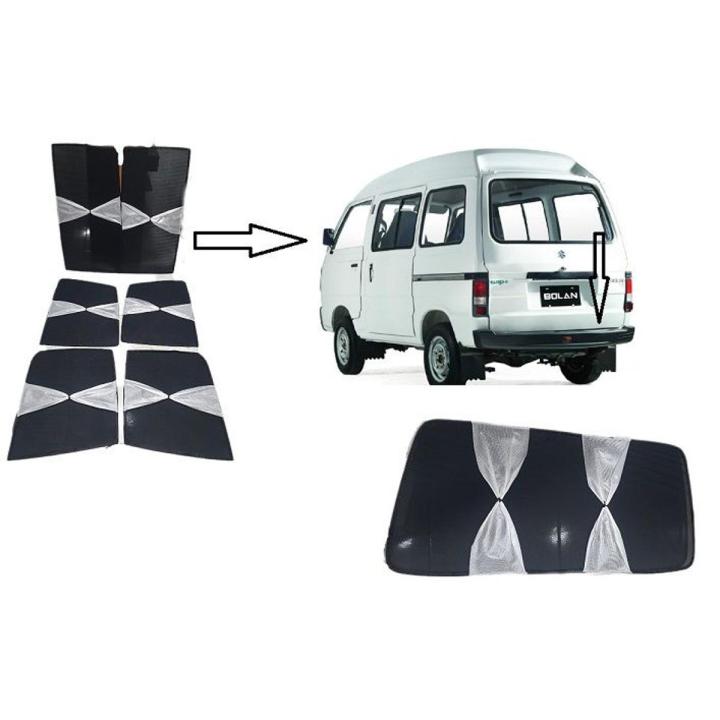 Suzuki Bolan / Hi-Roof Foldable TIE Sun Shades 7 PCs Set