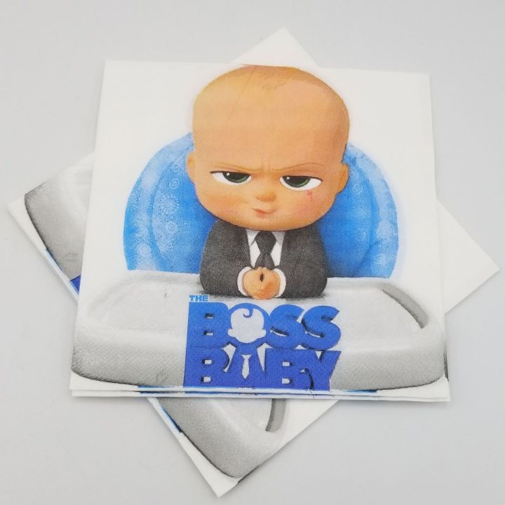 BOSS BABY NAPKINS - PACK OF 20 NAPKINS - BOSS BABY THEME NAPKINS