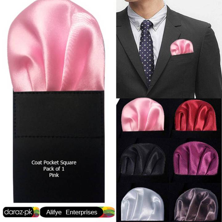 Pokit Romal Pack of 1 Pre Folded Ready Made Satin Men's Women Coat Pocket Square ...