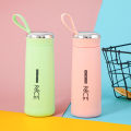 NICE 400ml Water Bottles Glass and Plastic | Double Wall Vacuum Insulation Hot & Cold Thermos Flask | Easy to Carry Travel Water Bottles. 