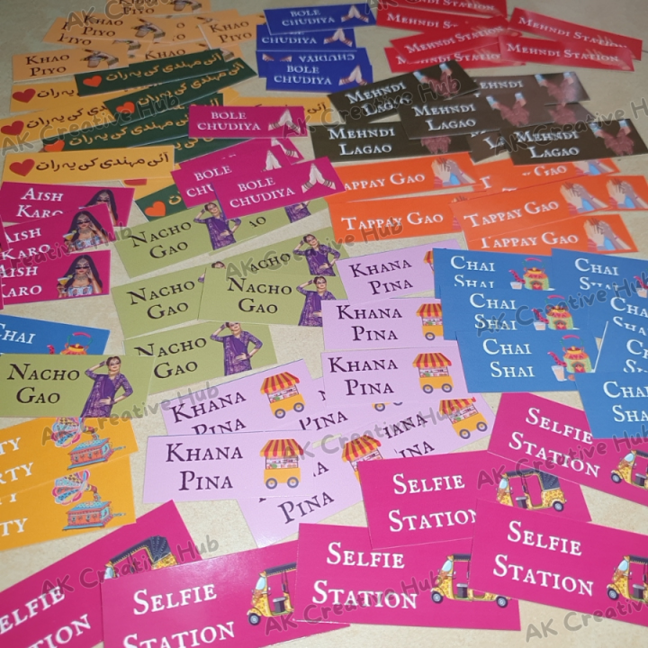 45/90 pcs Random Mehndi Cards/Mehndi Mini Cards for Mehndi/ Mayound/ Dholki /Random Cards for Wedding Party Celebration