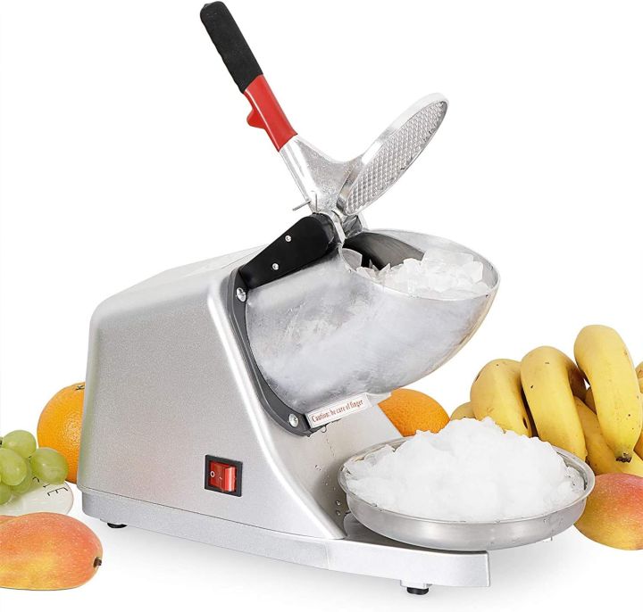 Supreme Buy Heavy Duty Electric Ice Crusher,300Watts and 32000RPM powerfull motor .Ice Shaver Machine For Home & Commercial, Snow Cone Maker Stainless Steel Body /With Extra 3 Sharp Blades (SILVER)
