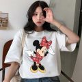 Mickey Mouse Disney Short Sleeve T-Shirts Devil Minnie Mouse Funny Women's T-Shirt Fashion Streetwear Edgy Female Clothing 2022. 