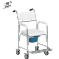Multipurpose 3 In 1 Commode Wheelchair And Shower Chair For Patients Portable Toilet Support Seat With Wheels Mobility Assistance Chair , Commode Toilet Chair , Patient Care Wheelchair , Washroom Support Chair , Bath Safety Chair. 