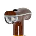 Multi Function Adjustable LED Light Walking Stick Hiking Cane for Old Men - Wooden Light Brown. 