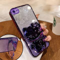 For infinix hot 30 play hot 30i hot 30 5g 2023 Phone case Glitter Ultra-thin Soft Shell with mirror cat bracket. 