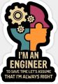 Engineer Sticker - Stickers for Laptop - 3 x 3 inches - Aesthetic Art Stickers for mobile back, Laptop, diary and for decorating your stuff and making them look more attractive. 