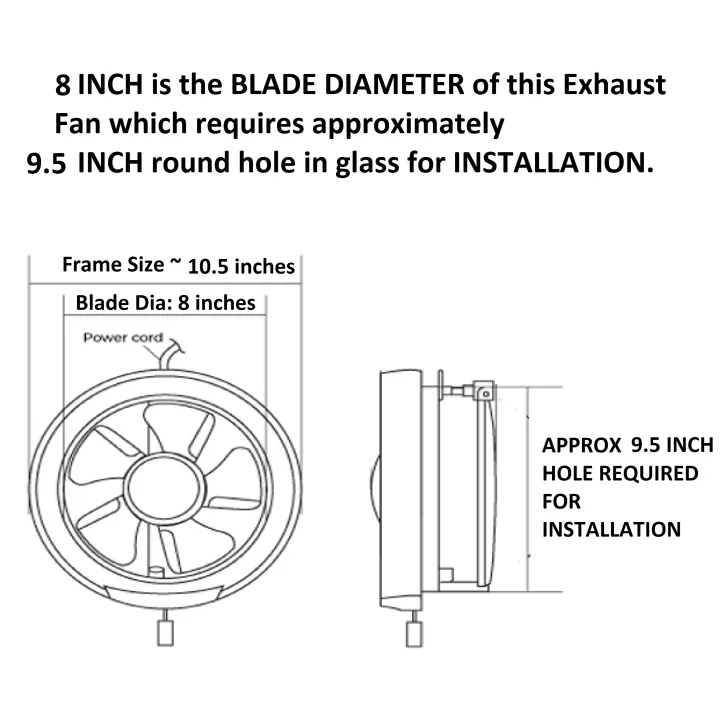 FEIDIAO%206%20inch%20/%208%20inch%20Round%20Ventilating%20Exhaust%20Fan%20(Prime%20Model)%20-%20Imported%20-%20Image%205