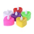 12 Pieces Heart Shape LED Candles - Wedding / Mehandi / Moyon / Birthday / Anniversary  Colorful Mini Electronic Candle Heart Shape Flashlight Safety Simulation Smokeless Night LED Light. 