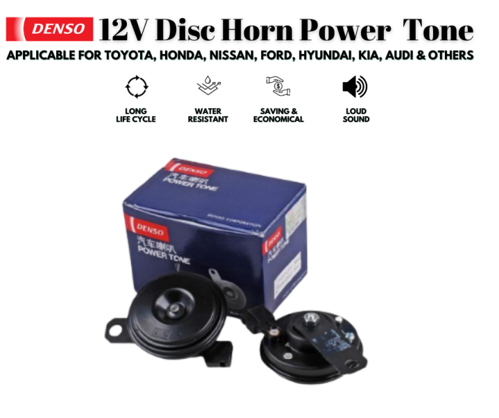 Denso Original Compact Disk Horn Full Power Tone 12v 1Pair JK272000-7690