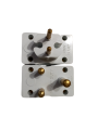 universal travel adapter 3 pin to 2 pin converter Multi plug socket Multiplug Adapter White with Safety Shutter 16A. 