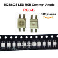 【FOOT SOFA】100pcs 3528 6028 RGB SMD LED 20mA 0.06W 4 Feet Light Emitting Diode for Mechanical Keyboard Lamp Beads Red Green Blue Colorful Common Anode 4Pin. 
