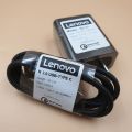 Lenovo Mobile Charger Adapter - USB Type C Data Cable (95Cm) - 3A Adapter Output - Fast Andriod Charger - 15W - Qualcomm Quick Charge 3.0 - Fast Charging Enabled - Wall Charger - Turbo Charge - Model SC-21 & R3.0 - Black. 